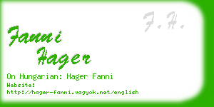 fanni hager business card